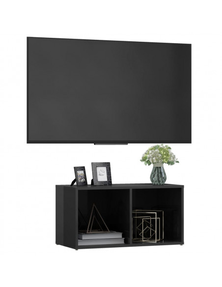 Mobile Porta TV Grigio Lucido 72x35x36,5cm in Legno Multistrato