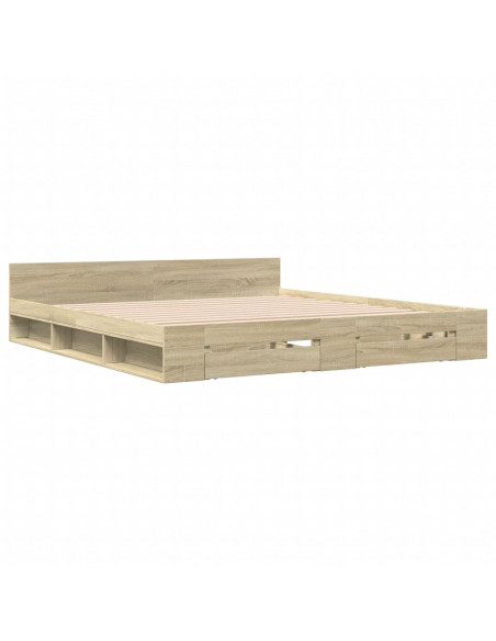 Giroletto Cassetti Rovere Sonoma 200x200 cm Legno Multistrato