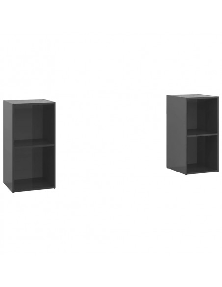 Mobili Porta TV 2 pz Grigio Lucido 72x35x36,5 cm in Truciolato