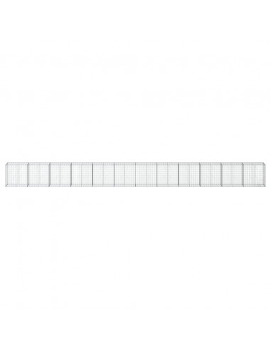 Cesto Gabbione con Copertura 1200x50x100 cm in Ferro Zincato