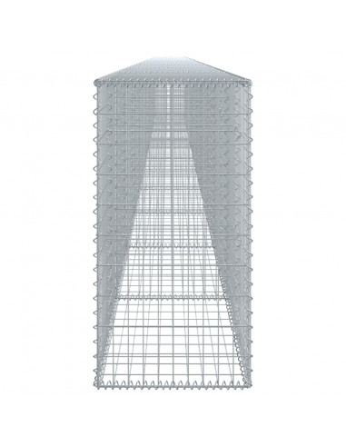 Cesto Gabbione con Copertura 1200x50x100 cm in Ferro Zincato