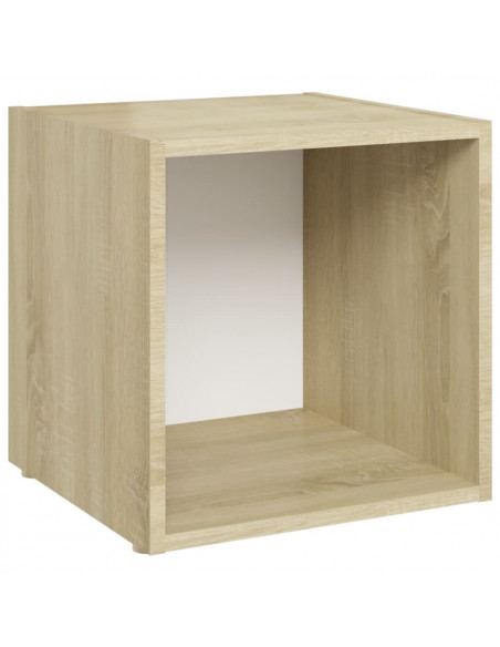 Mobili TV 4pz Bianco Rovere Sonoma 37x35x37cm Legno Multistrato