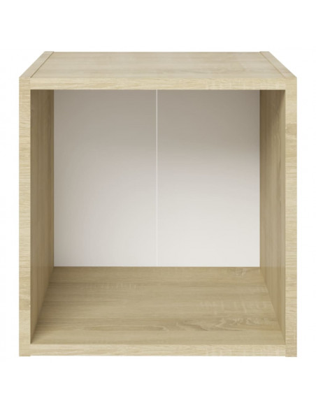Mobili TV 4pz Bianco Rovere Sonoma 37x35x37cm Legno Multistrato