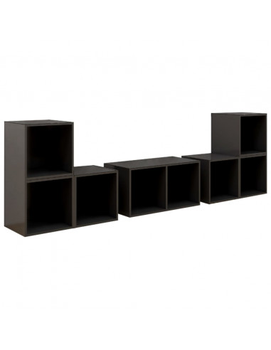 Set Mobili TV 6 pz Grigio Lucido in Truciolato