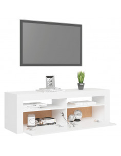 Mobile Porta TV con Luci LED Bianco 120x35x40 cm 2