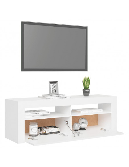 Mobile Porta TV con Luci LED Bianco 120x35x40 cm