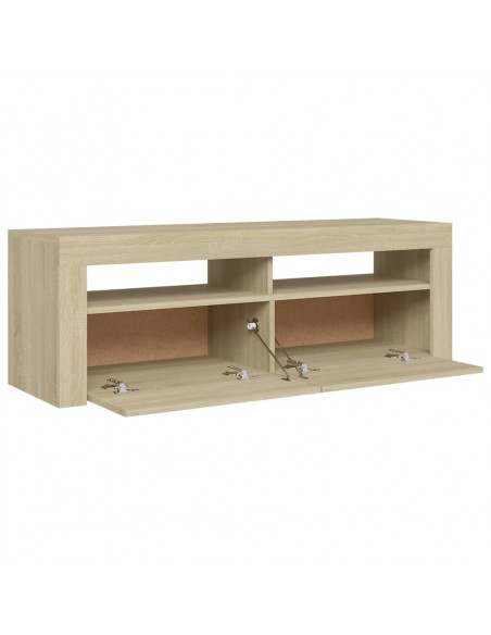 Mobile Porta TV con Luci LED Rovere Sonoma 120x35x40 cm
