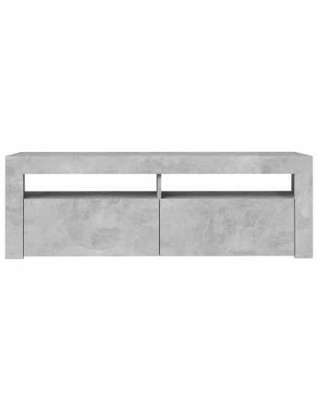 Mobile Porta TV con Luci LED Grigio Cemento 120x35x40 cm