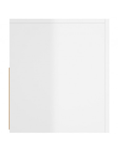 Mobile Porta TV con Luci LED Bianco Lucido 120x35x40 cm