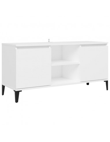 Mobile TV con Gambe in Metallo Bianco 103,5x30x50 cm