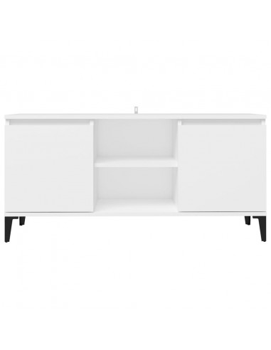 Mobile TV con Gambe in Metallo Bianco 103,5x30x50 cm
