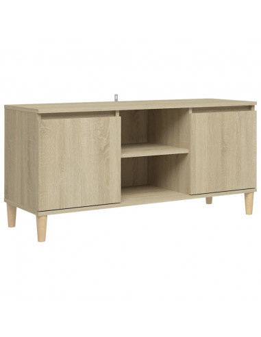 Mobile TV con Gambe in Legno Rovere Sonoma 103,5x30x50 cm