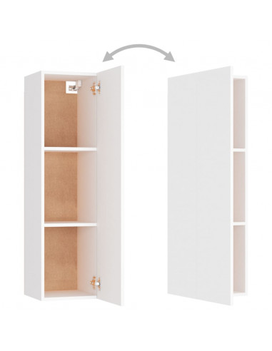 Set di Mobili Porta TV 3 pz Bianco in Legno Multistrato