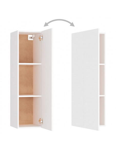 Set di Mobili Porta TV 3 pz Bianco in Legno Multistrato