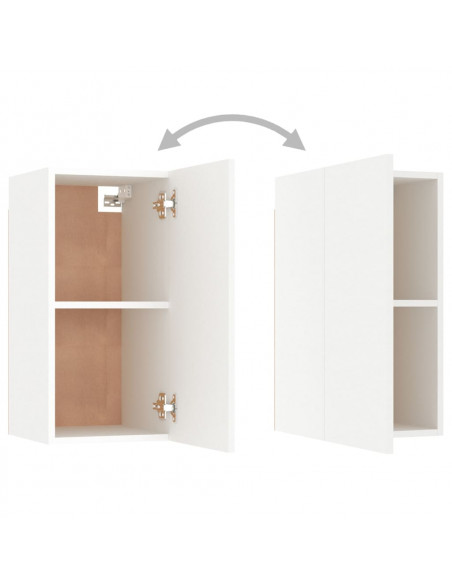 Mobili Porta TV 7 pz Bianchi 30,5x30x60 cm in Legno Multistrato