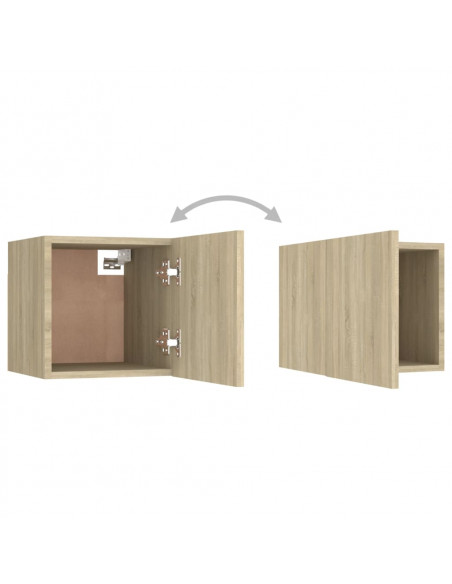 Set di Mobili Porta TV 3 pz Rovere Sonoma in Legno Multistrato