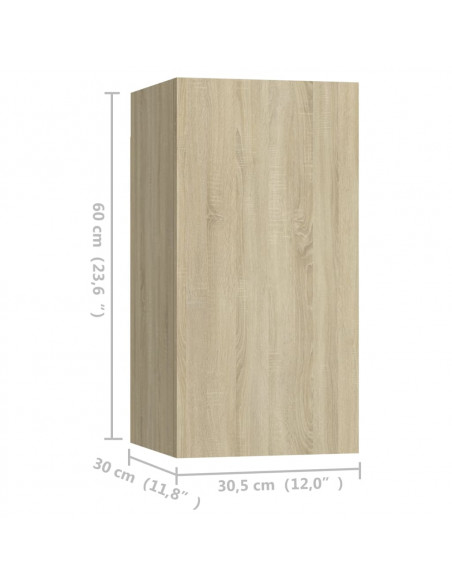 Mobili TV 4 pz Rovere Sonoma 30,5x30x60 cm in Legno Multistrato
