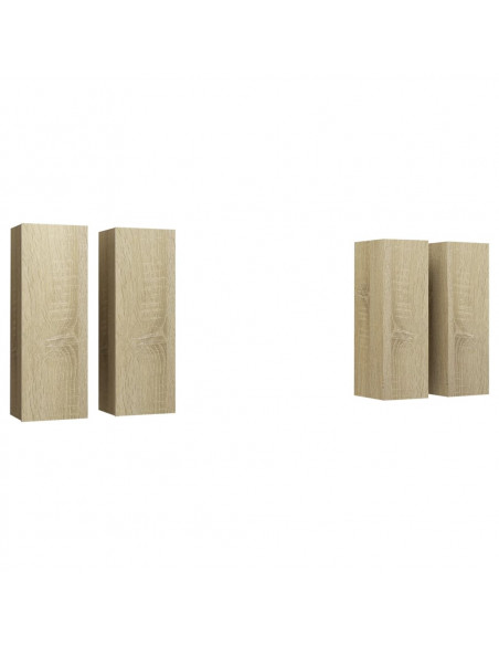 Mobili TV 4 pz Rovere Sonoma 30,5x30x90 cm in Legno Multistrato