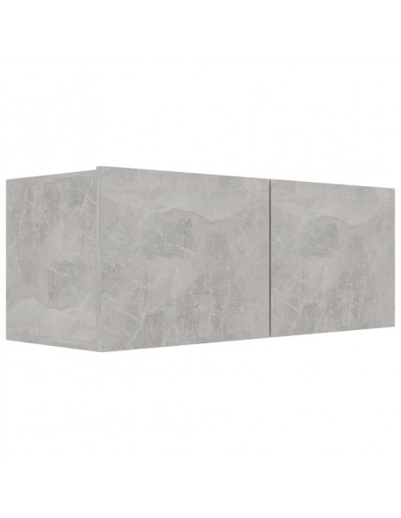 Set di Mobili Porta TV 2 pz Grigio Cemento in Legno Multistrato