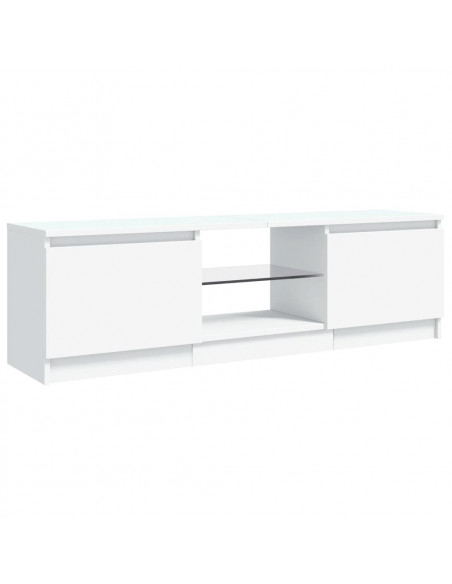 Mobile Porta TV con Luci LED Bianco 120x30x35,5 cm