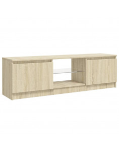 Mobile Porta TV con Luci LED Rovere Sonoma 120x30x35,5 cm