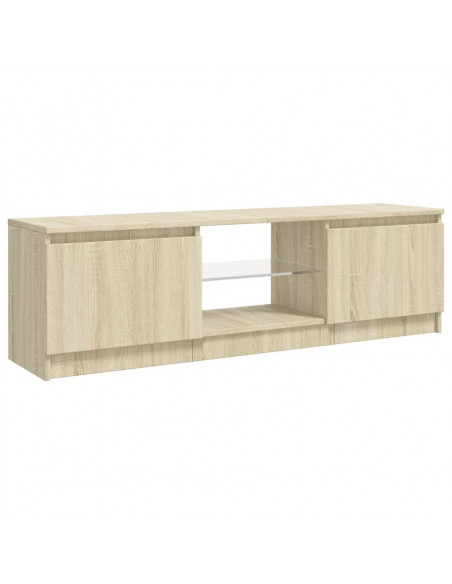 Mobile Porta TV con Luci LED Rovere Sonoma 120x30x35,5 cm