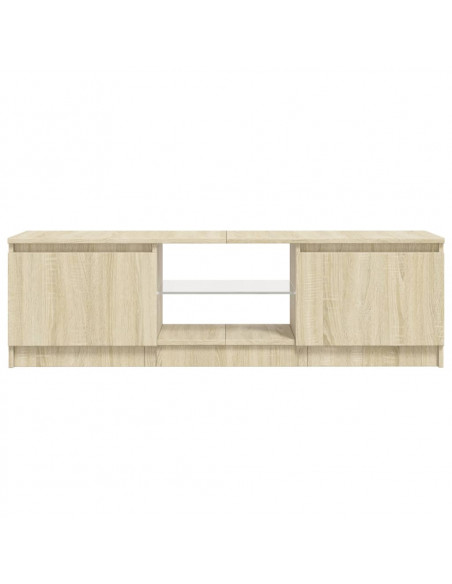 Mobile Porta TV con Luci LED Rovere Sonoma 120x30x35,5 cm