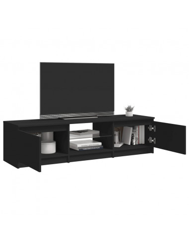 Mobile Porta TV con Luci LED Nero 140x40x35,5 cm