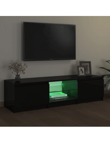 Mobile Porta TV con Luci LED Nero 140x40x35,5 cm