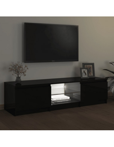 Mobile Porta TV con Luci LED Nero 140x40x35,5 cm