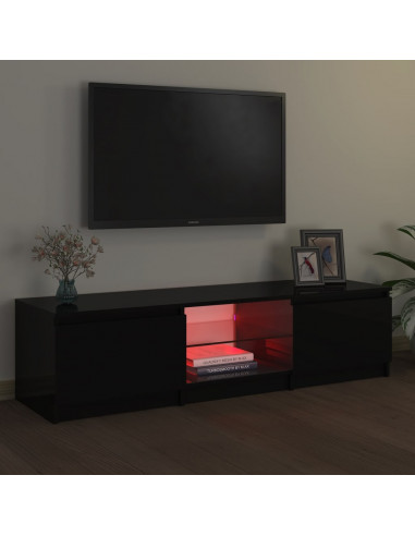 Mobile Porta TV con Luci LED Nero 140x40x35,5 cm