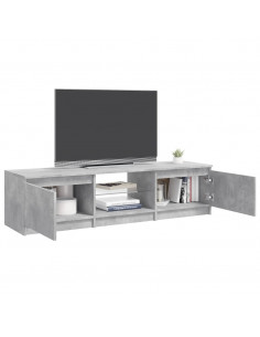 Mobile Porta TV con Luci LED Grigio Cemento 140x40x35,5 cm 2