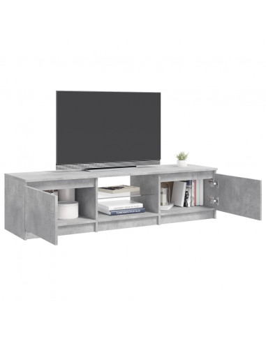 Mobile Porta TV con Luci LED Grigio Cemento 140x40x35,5 cm