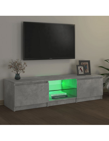 Mobile Porta TV con Luci LED Grigio Cemento 140x40x35,5 cm