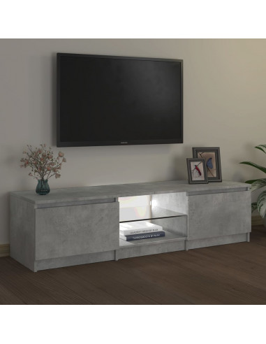 Mobile Porta TV con Luci LED Grigio Cemento 140x40x35,5 cm