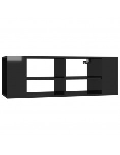 Mobile TV da Parete Nero Lucido 102x35x35 cm Legno Multistrato 2