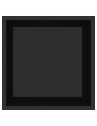 Mobile TV da Parete Nero Lucido 102x35x35 cm Legno Multistrato