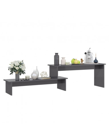 Mobile Porta TV Grigio Lucido 180x30x43 cm in Legno Multistrato