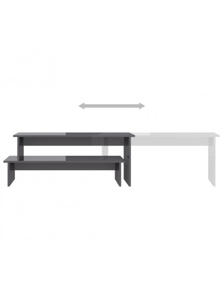 Mobile Porta TV Grigio Lucido 180x30x43 cm in Legno Multistrato