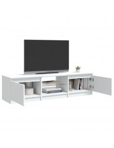 Mobile Porta TV con Luci LED Bianco 140x40x35,5 cm 2