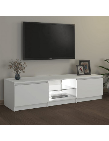 Mobile Porta TV con Luci LED Bianco 140x40x35,5 cm