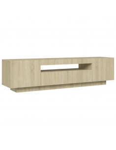 Mobile Porta TV con Luci LED Rovere Sonoma 160x35x40 cm 2