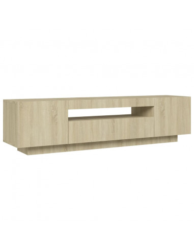 Mobile Porta TV con Luci LED Rovere Sonoma 160x35x40 cm
