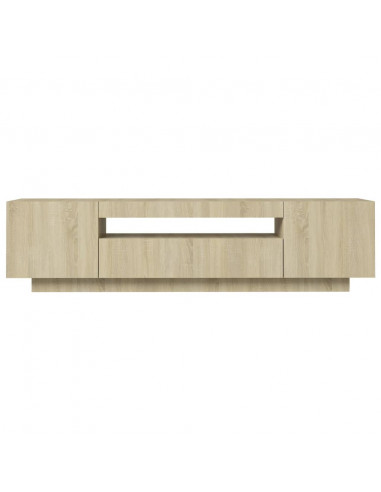 Mobile Porta TV con Luci LED Rovere Sonoma 160x35x40 cm