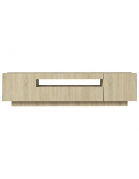 Mobile Porta TV con Luci LED Rovere Sonoma 160x35x40 cm