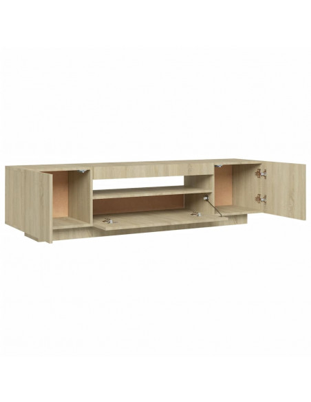 Mobile Porta TV con Luci LED Rovere Sonoma 160x35x40 cm