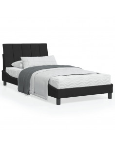 Letto con Materasso Nero 100x200 cm in Velluto 2