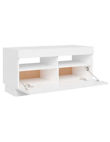 Mobile Porta TV con Luci LED Bianco 80x35x40 cm