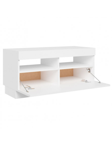 Mobile Porta TV con Luci LED Bianco 80x35x40 cm