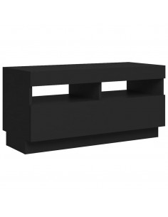 Mobile Porta TV con Luci LED Nero 80x35x40 cm 2